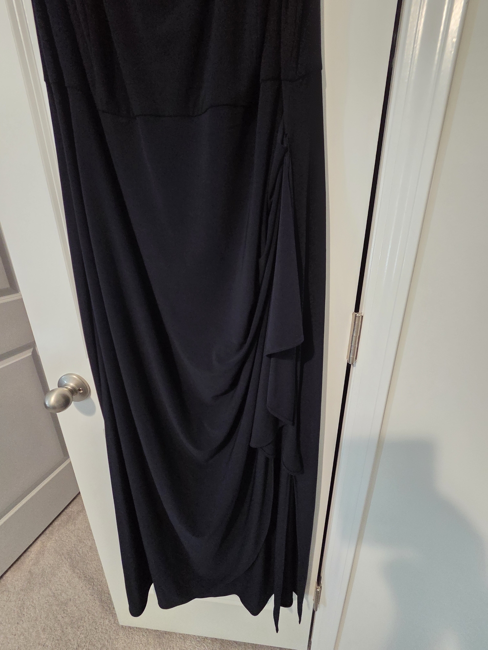 R&M Richards Midnight Navy Evening Dress with Rhinestone Trim - Picture 5 of 5